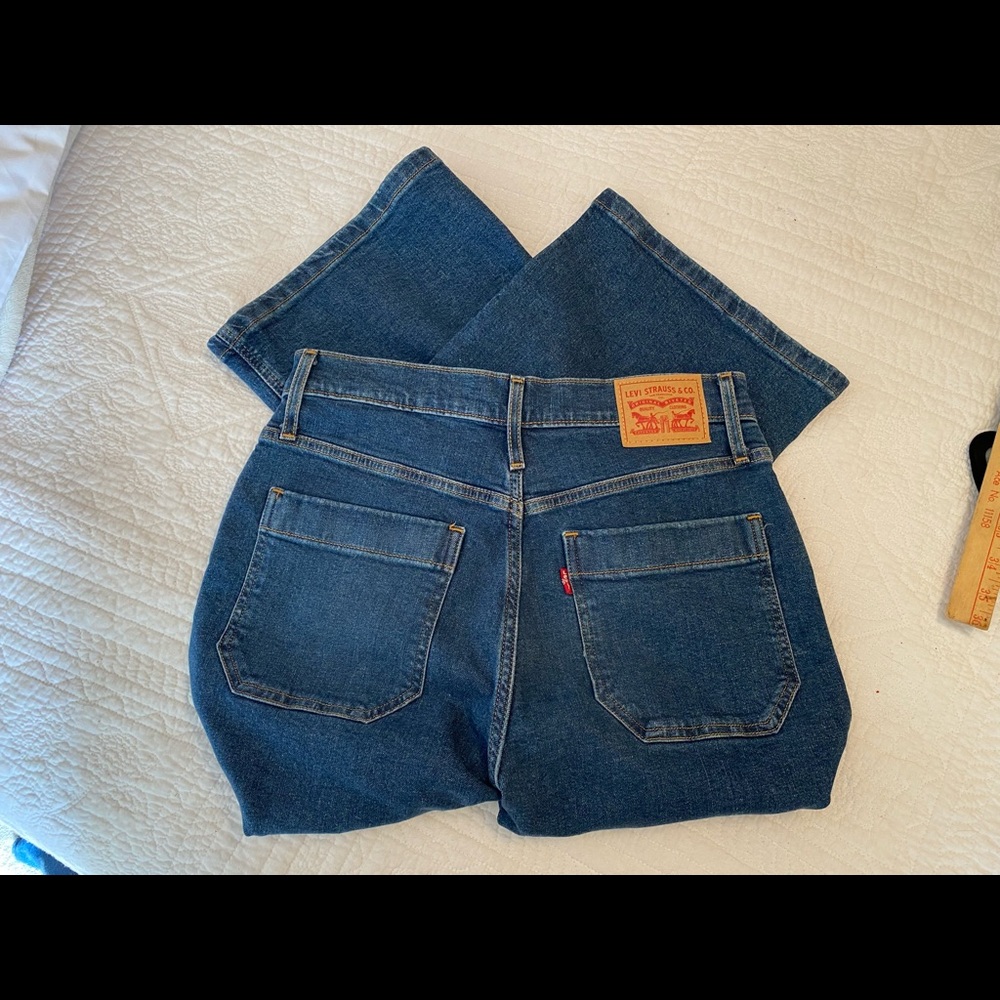 Levi’s mile high cropped wide leg jeans